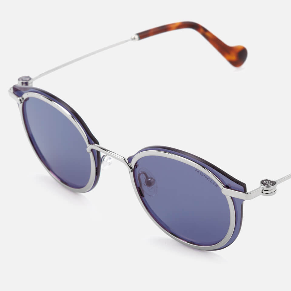 Moncler Men's Oval Sunglasses - Ruthenium/Blue