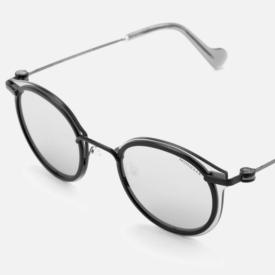 Moncler Men's Oval Sunglasses - Matte Black/Smoke Mirror