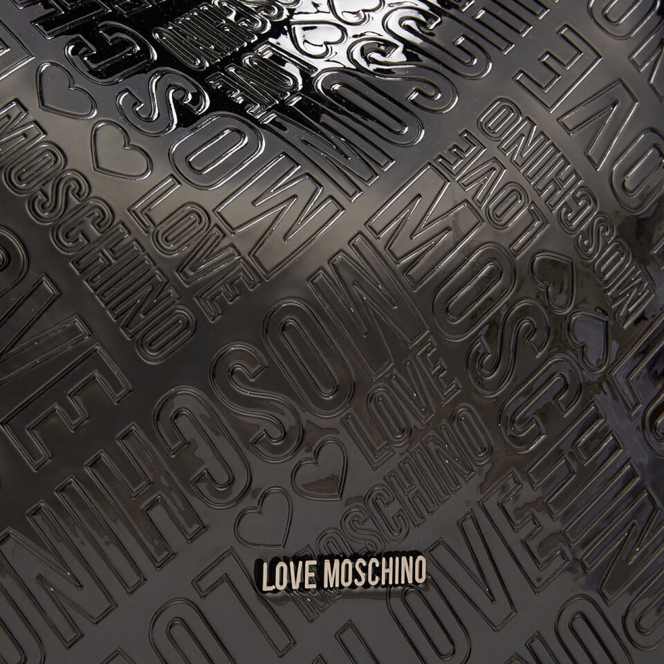 Love Moschino Women's Metallic Embossed Logo Tote Bag - Black