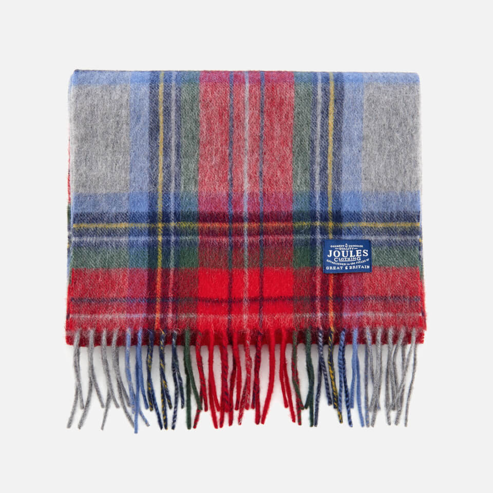 Joules Men's Tytherton Wool Scarf - Red Check