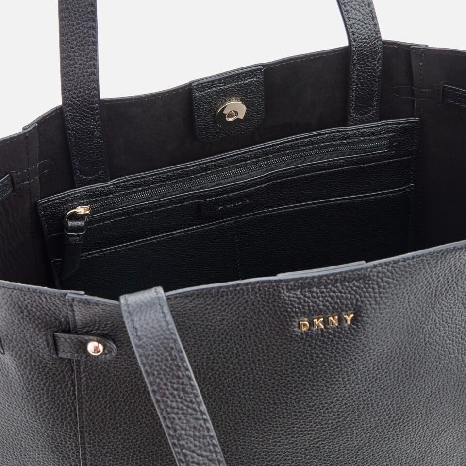 DKNY Women's Chelsea Pebbled Leather Large Tote Bag - Black