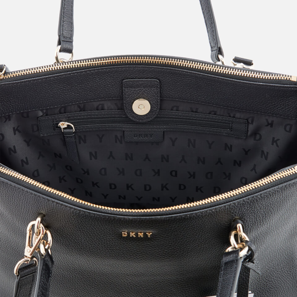 DKNY Women's Chelsea Pebbled Leather Large Shopper Bag - Black