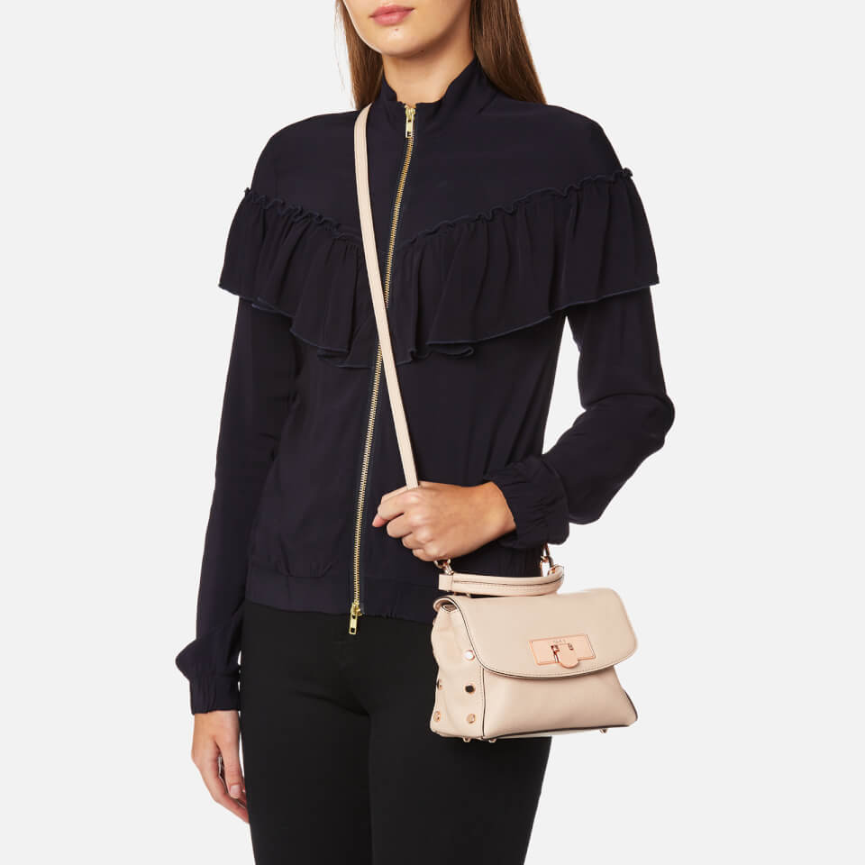 DKNY Women's Chelsea Pebbled Leather Mini Flap Shoulder Bag - Quartz