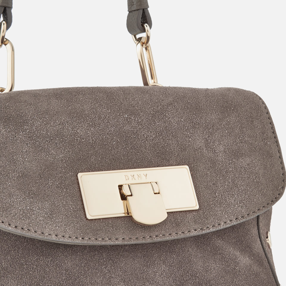 DKNY Women's Suede Mini Flap Shoulder Bag - Stone