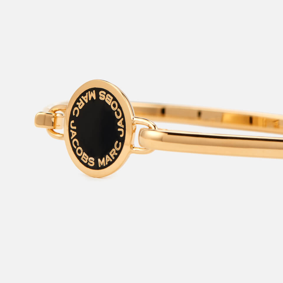 Marc Jacobs Women's Enamel Logo Disc Hinge Bracelet - Black/Oro