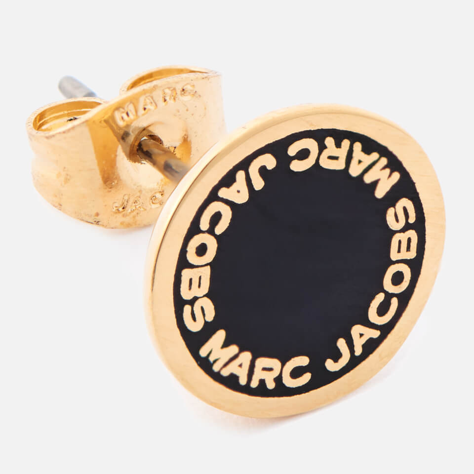 Marc Jacobs Women's Enamel Logo Disc Studs - Black/Oro
