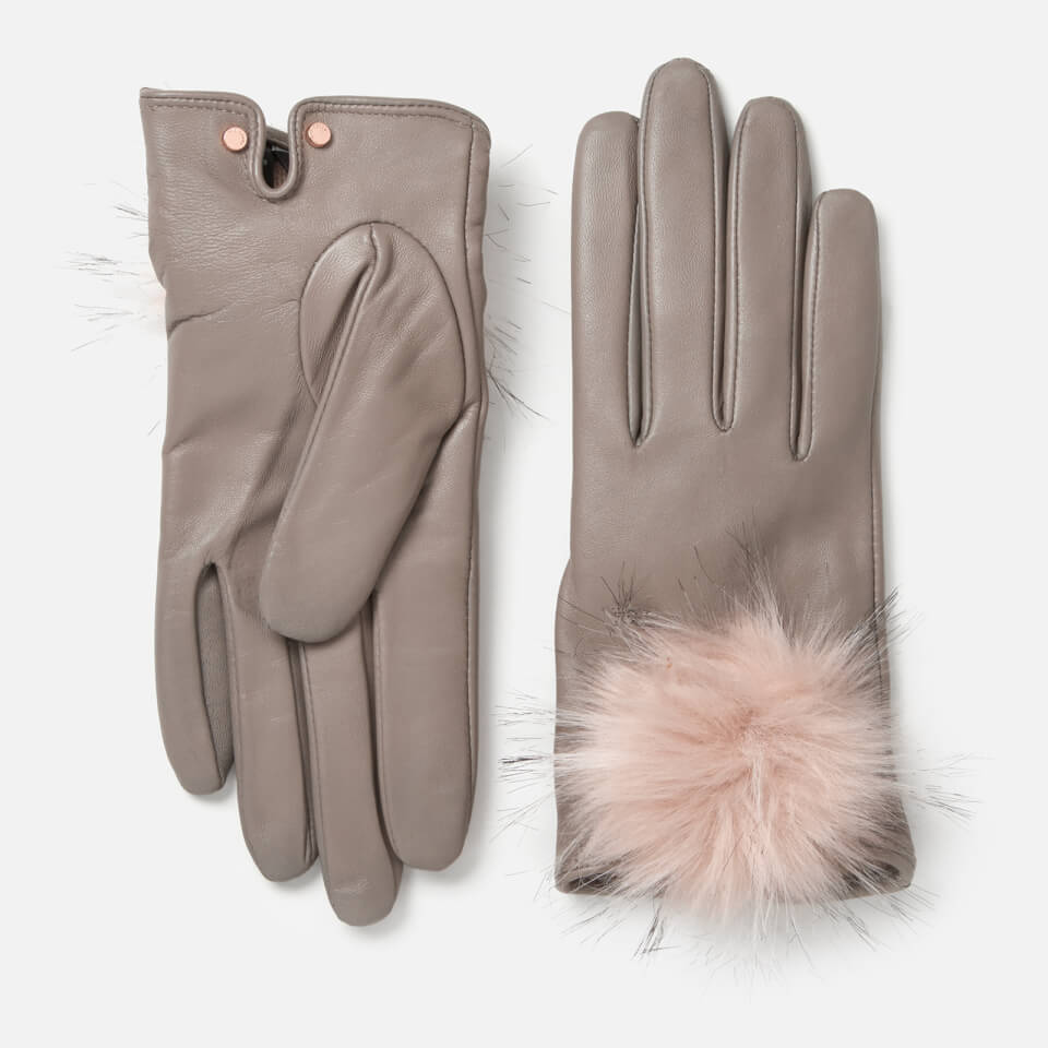Ted Baker Women's Pomi Pom Gloves - Light Grey