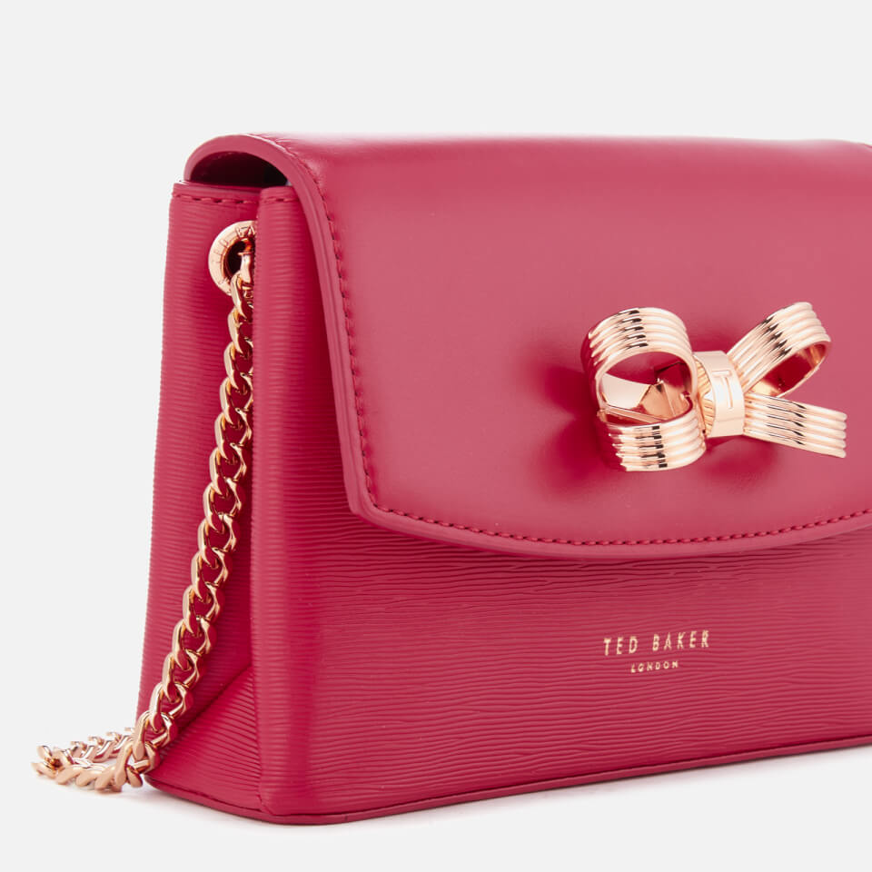 Ted Baker Women s Leorr Looped Bow Mini Cross Body Bag Deep Pink