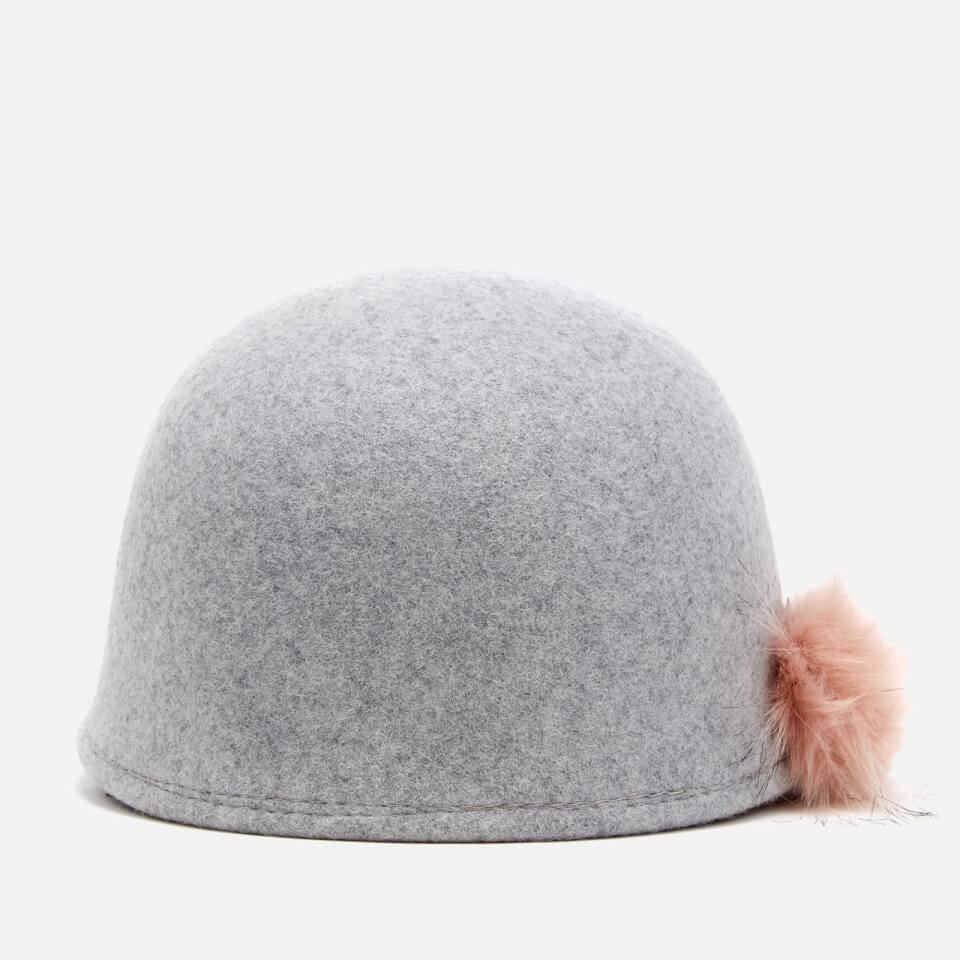 Ted Baker Women's Adabel Faux Fur Pom Pom Felt Hat - Light Grey
