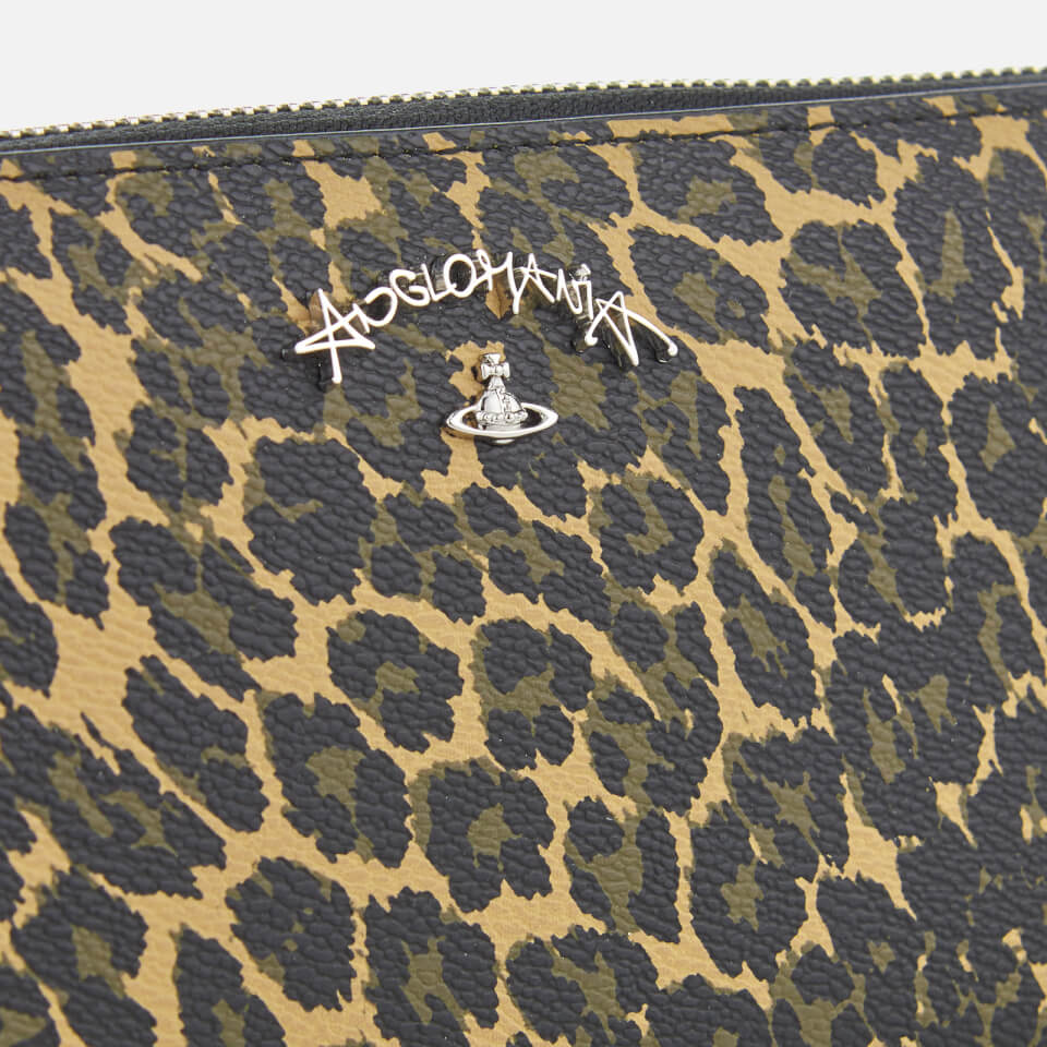 Vivienne Westwood Anglomania Women's Leopard Zip Around Wallet - Green