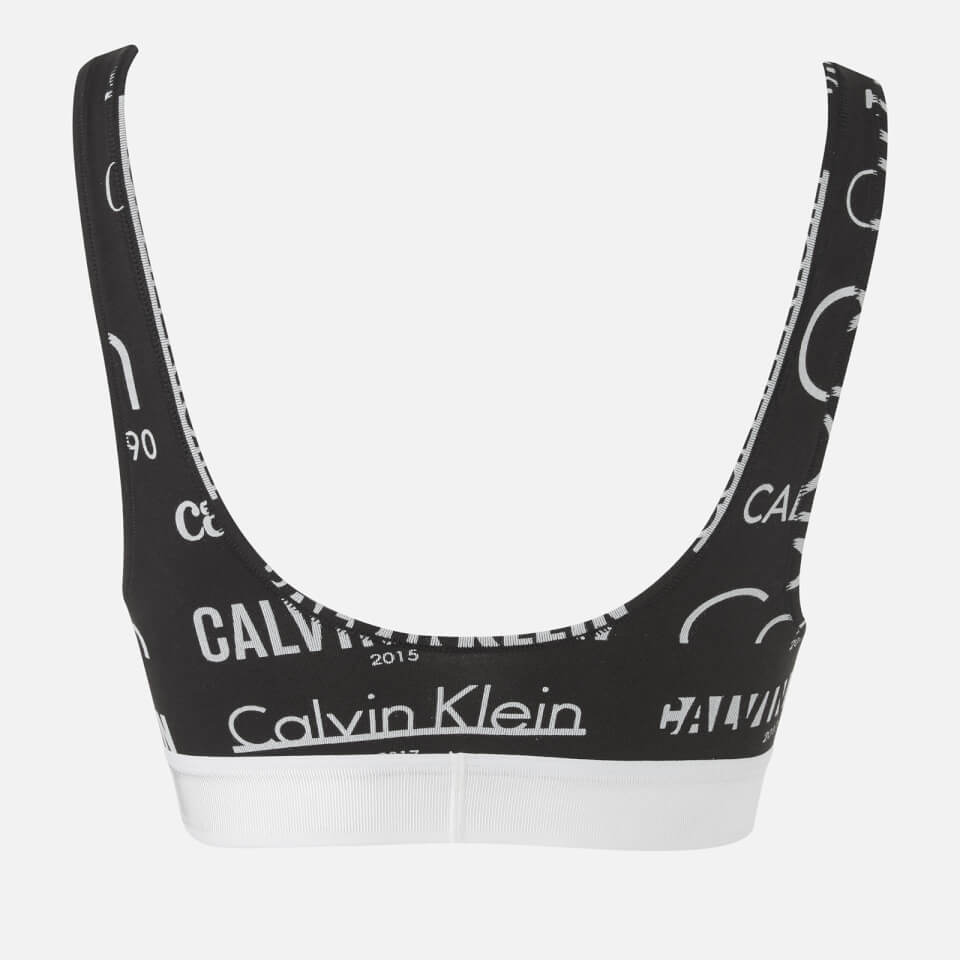 Calvin Klein Women's Lightly Lined Bralette - Heritage Logo Black