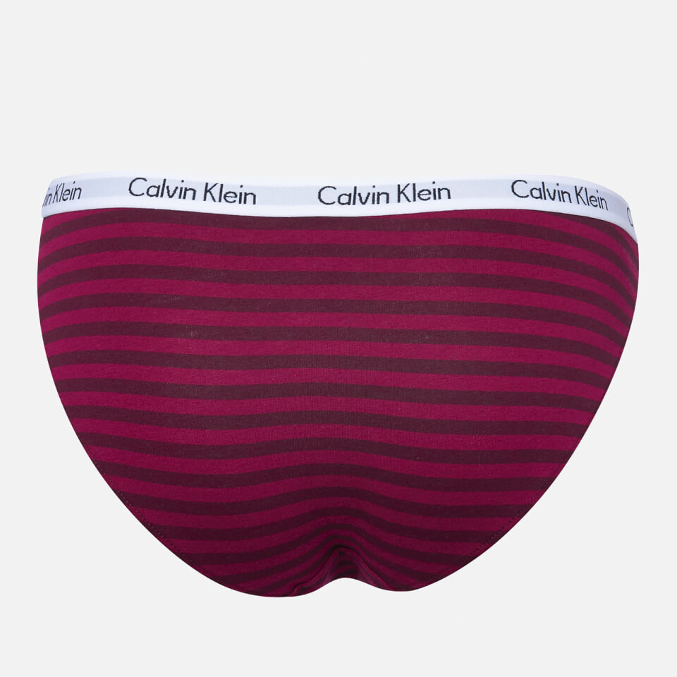 Calvin Klein Women's 3 Pack Bikinis - Enthrall/Grey Heather/Simple Stripe Spark/Brazen