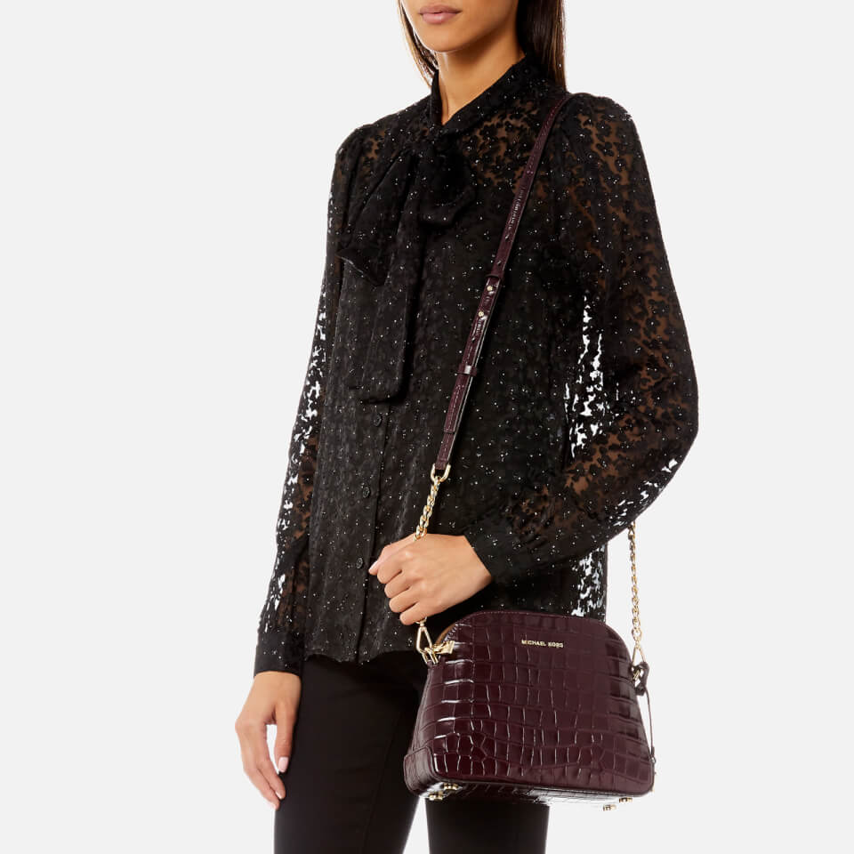 MICHAEL MICHAEL KORS Women's Mercer Medium Dome Cross Body Satchel - Damson