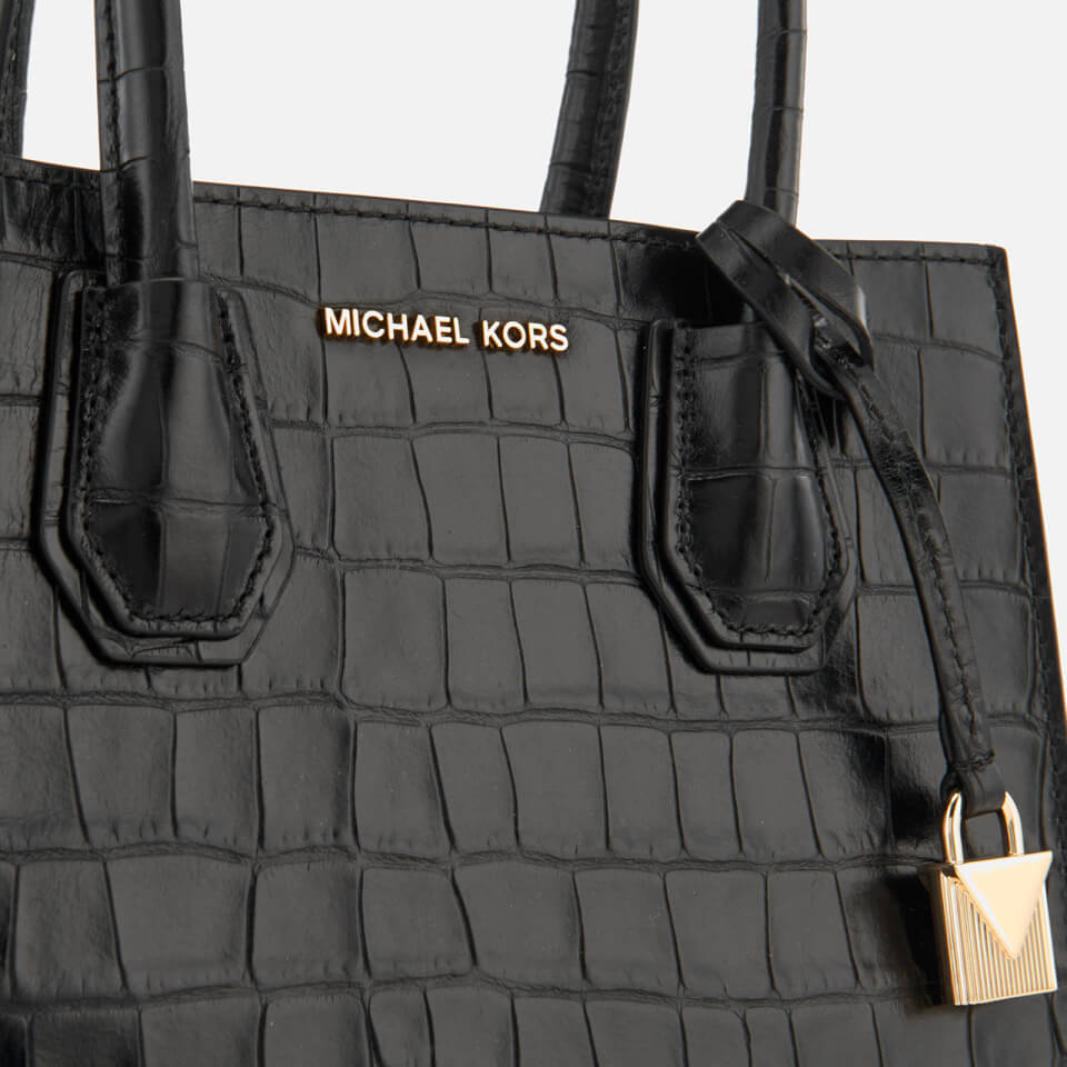 MICHAEL MICHAEL KORS Women's Mercer Croc Medium Messenger Bag - Black