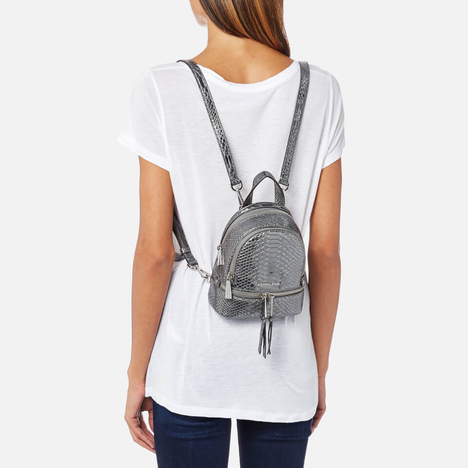 MICHAEL MICHAEL KORS Women's Rhea Zip Extra Small Messenger Backpack - Pewter