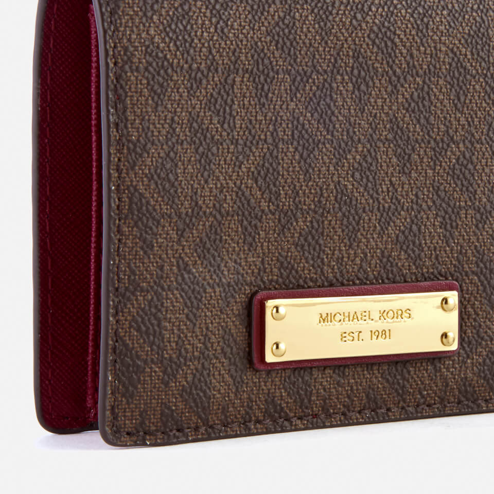 MICHAEL MICHAEL KORS Women's Flap Card Holder - Brown/Mulberry
