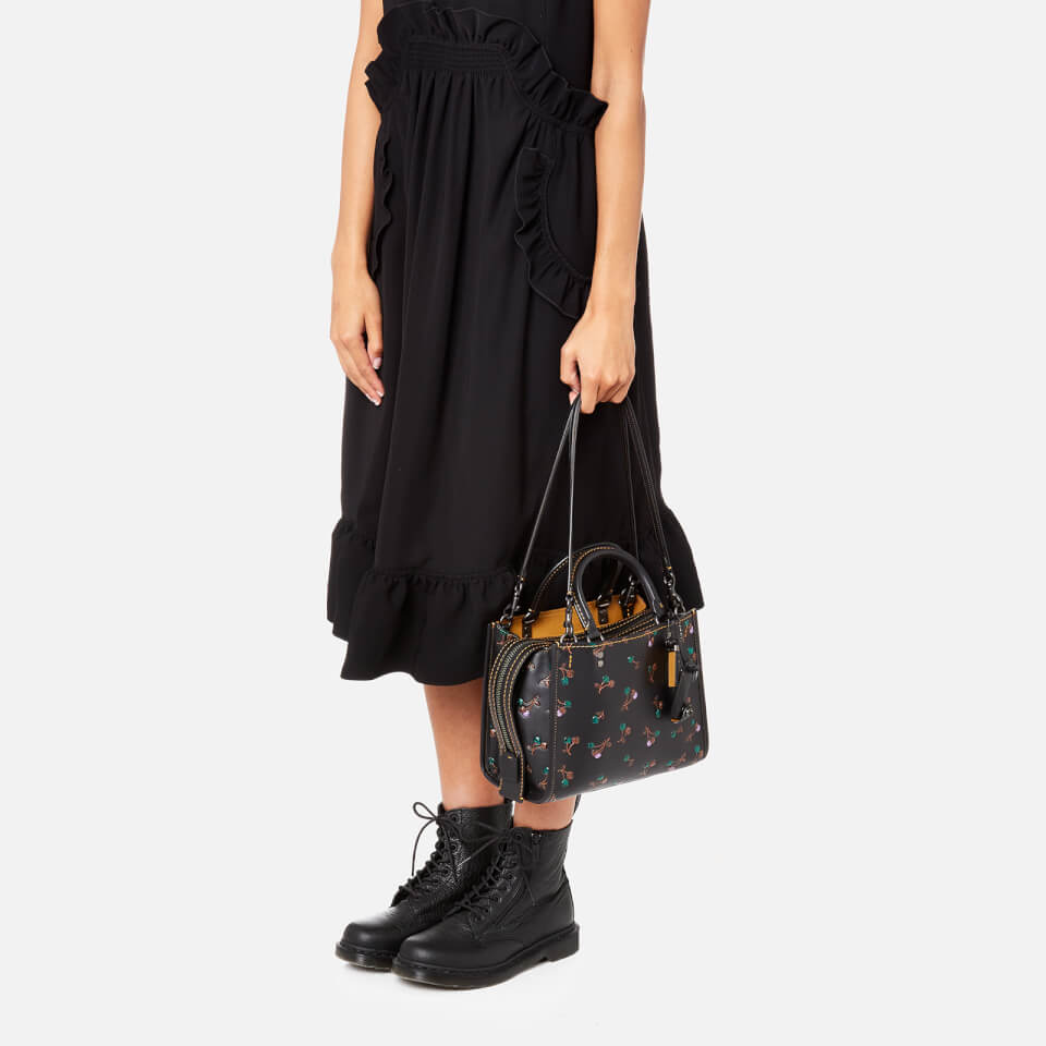 Coach 1941 Women's Cherry Print Rogue Shoulder Bag - Black