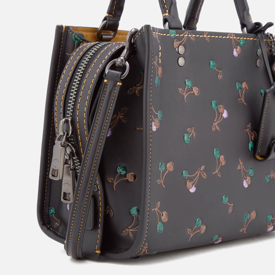 Coach 1941 Women's Cherry Print Rogue Shoulder Bag - Black