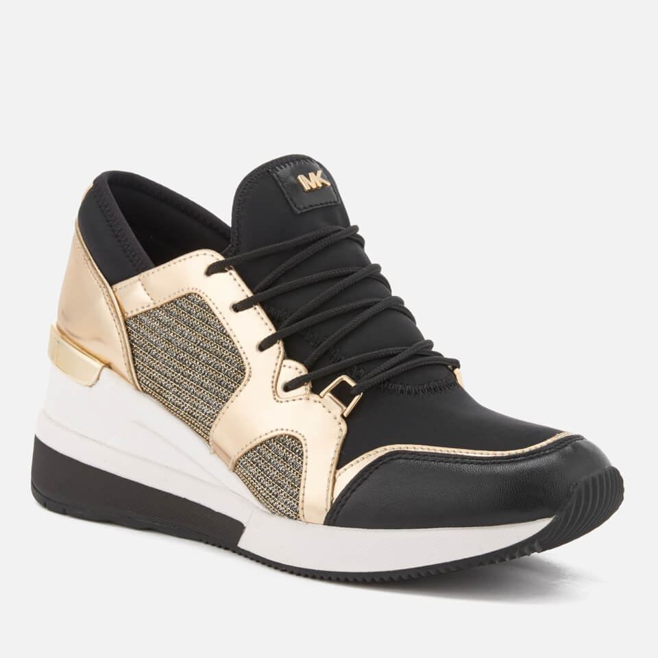 Michael kors black and gold tennis shoes shop
