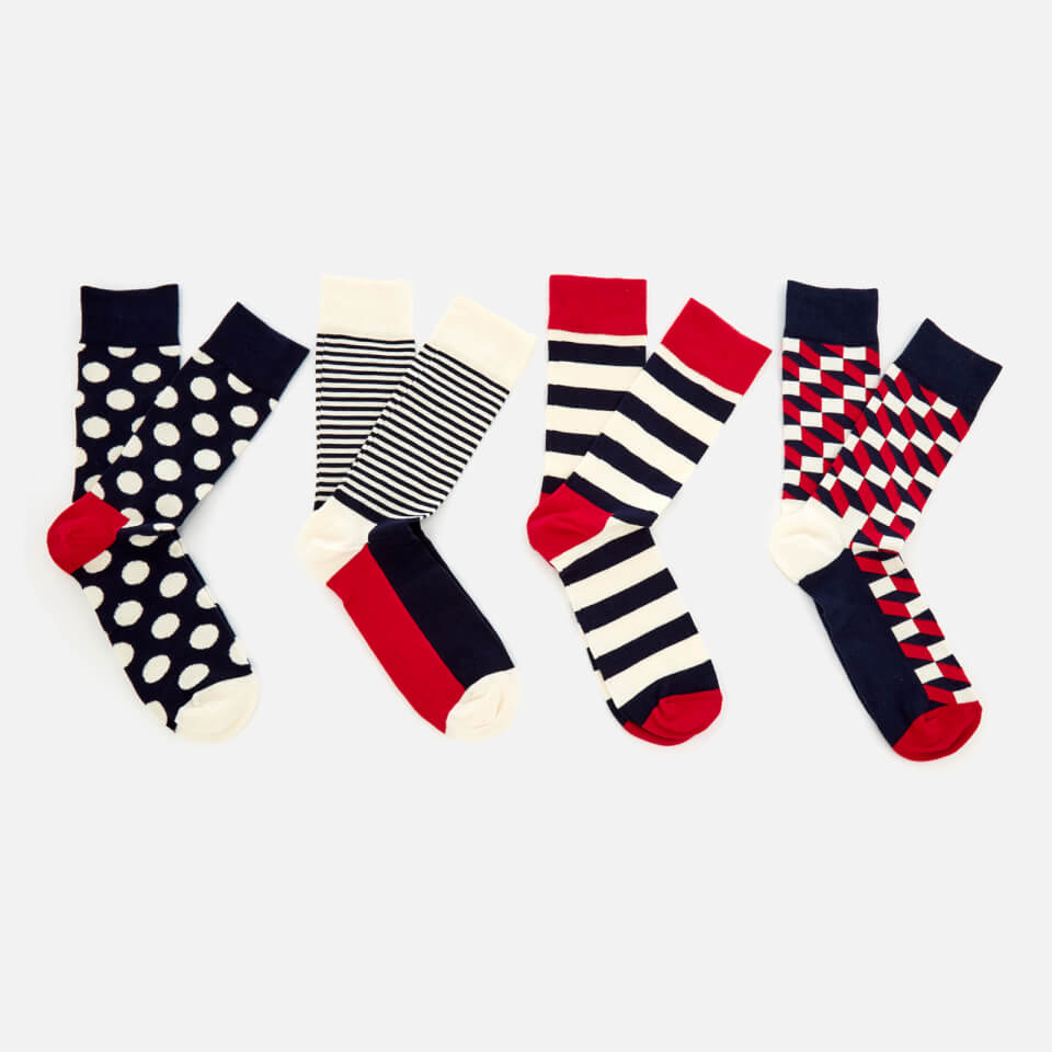 Happy Socks Mens Big Dot 4-Pack Socks Box - Multi - UK 7.5-11.5