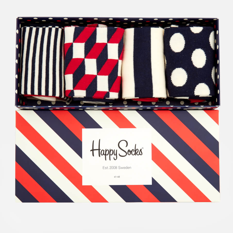 Happy Socks Mens Big Dot 4-Pack Socks Box - Multi - UK 7.5-11.5