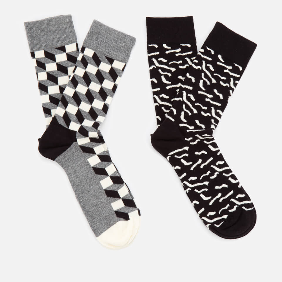 Happy Socks Mens Socks Gift Box - Black/White - UK 7.5-11.5
