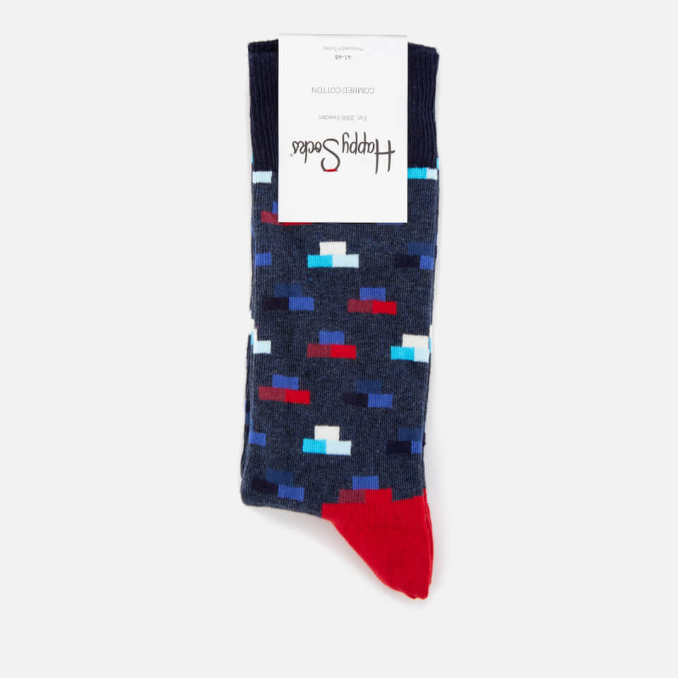 Happy Socks Mens Brick Pattern Socks - Multi - UK 7.5-11.5
