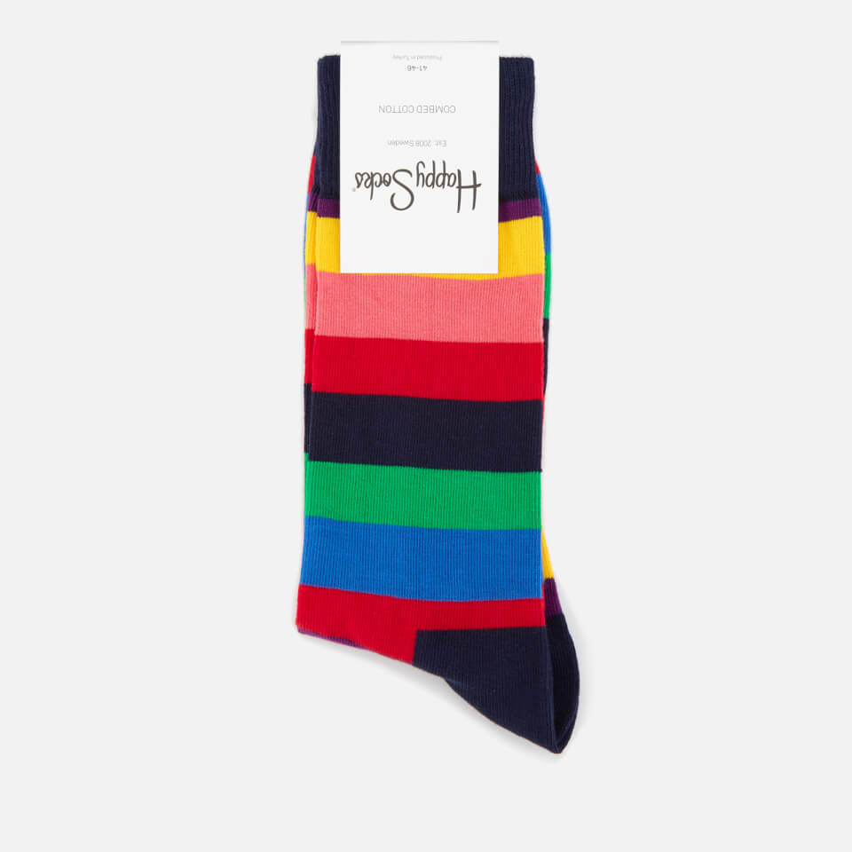 Happy Socks Mens Stripe Socks - Multi - UK 7.5-11.5