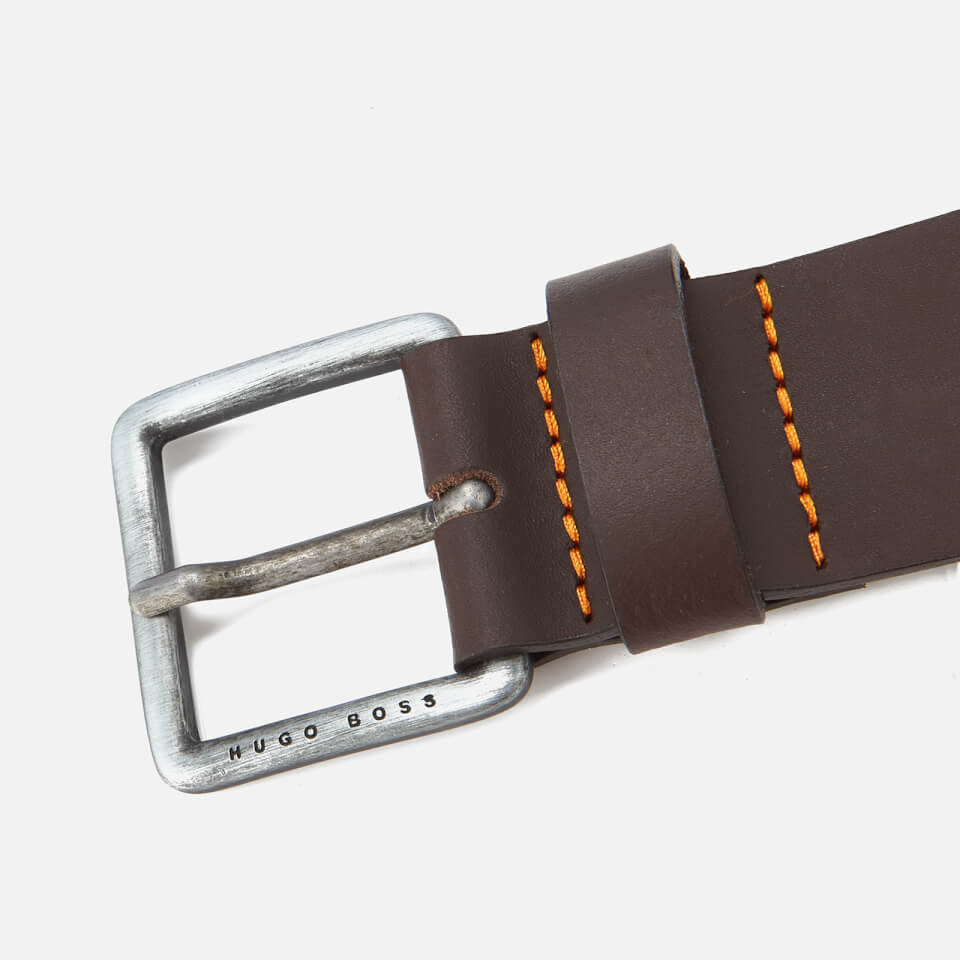 BOSS Men's Jeeko Leather Belt - Dark Brown