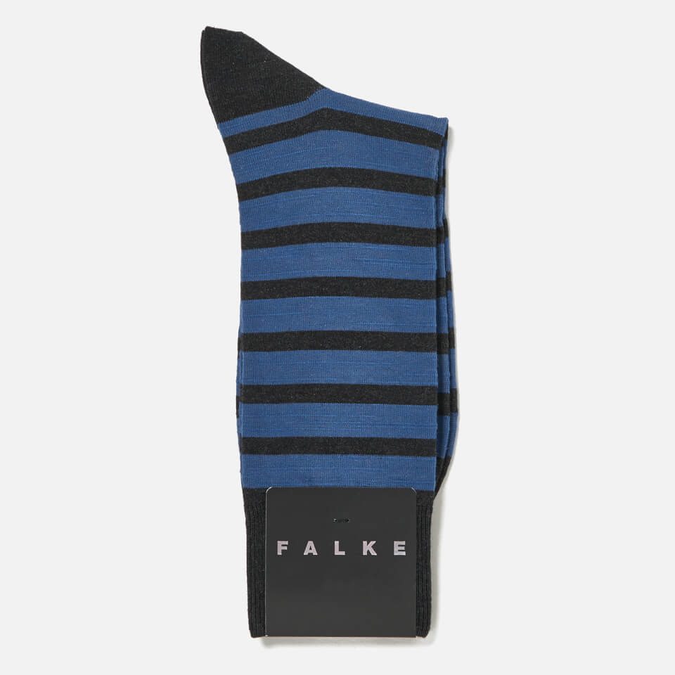 FALKE Men's Even Stripe Basic Socks - Anthracite Melange