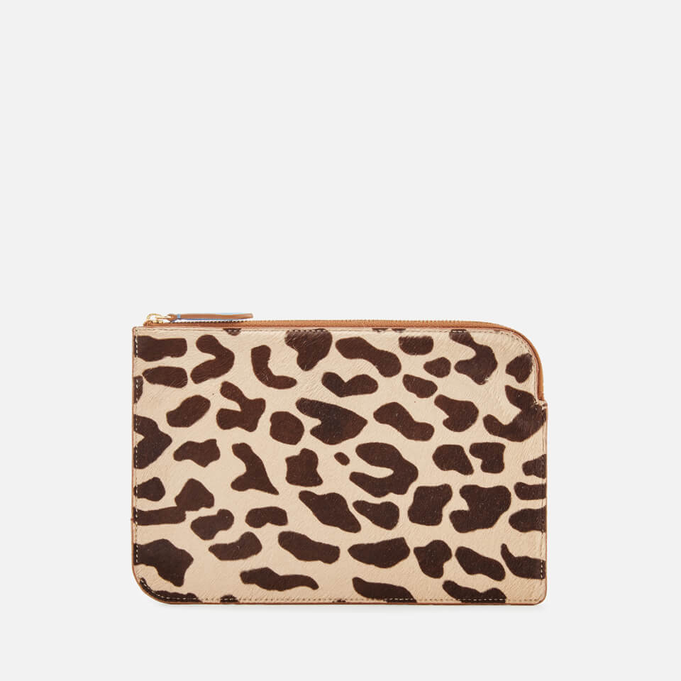 Diane von Furstenberg Women's Leopard Medium Zip Pouch - Leopard/Chestnut