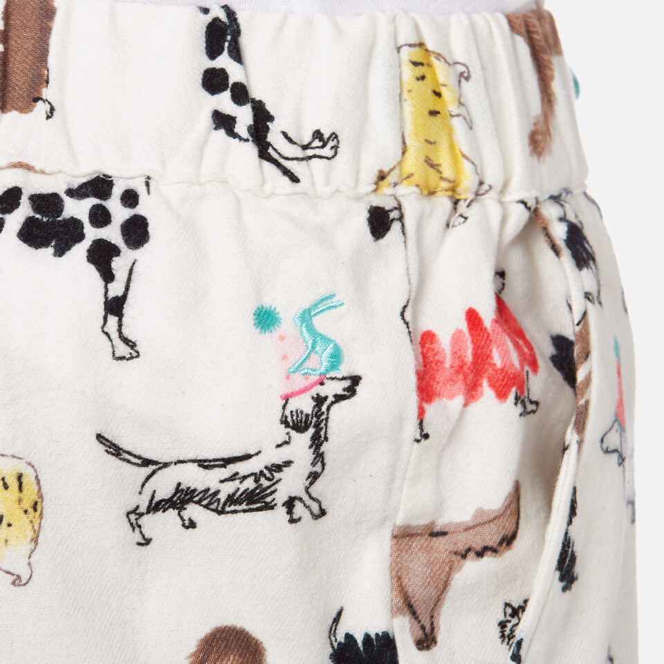 Joules Women's Snooze Woven Pyjama Bottoms - Cream Dogs