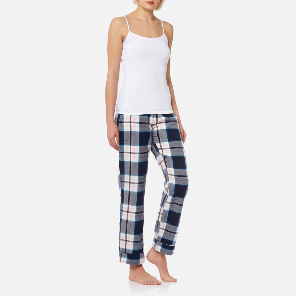Joules Women's Snooze Woven Pyjama Bottoms - Navy Pink Check