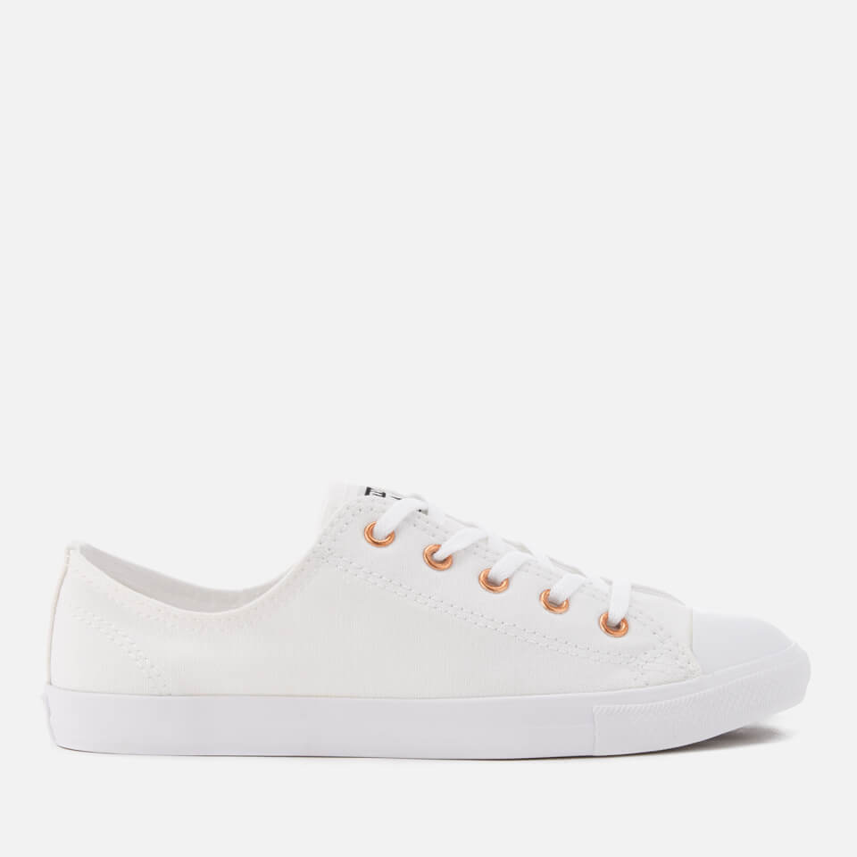 modtagende smidig smukke Converse Women's Chuck Taylor All Star Dainty Ox Trainers -  White/White/Gold | Worldwide Delivery | Allsole