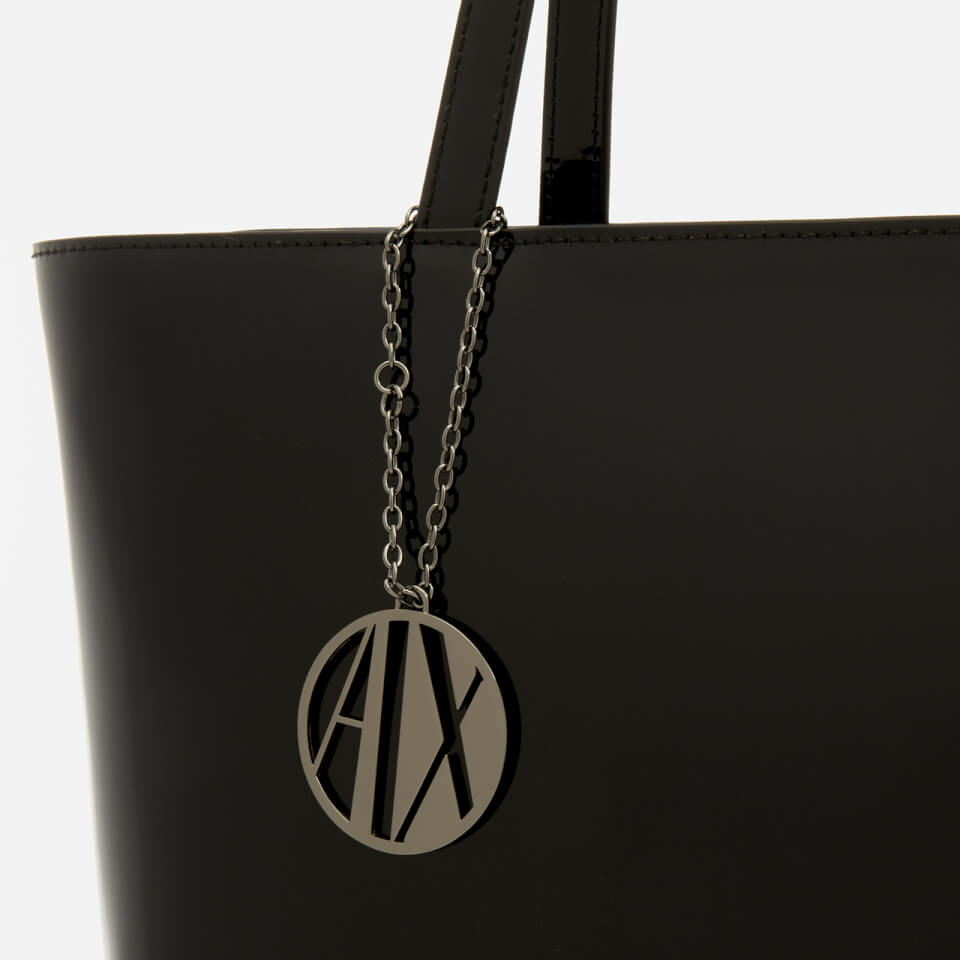 Armani Exchange Women's Patent Tote Bag - Black
