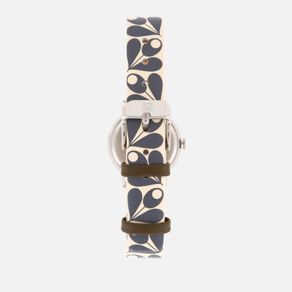 Orla Kiely Women's Patricia Print Leather Watch - Navy