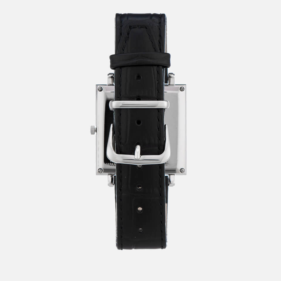 Henry London Men's Heritage Square Leather Watch - Navy
