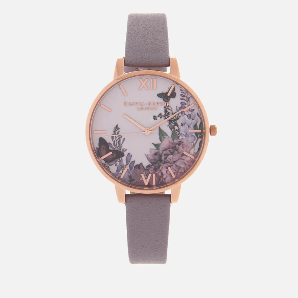 Olivia Burton Women's Winter Garden Watch - Grey Lilac/Rose Gold