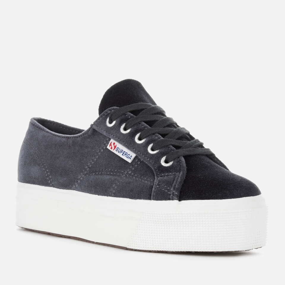 Superga 2790 grey suede flatform trainers clearance