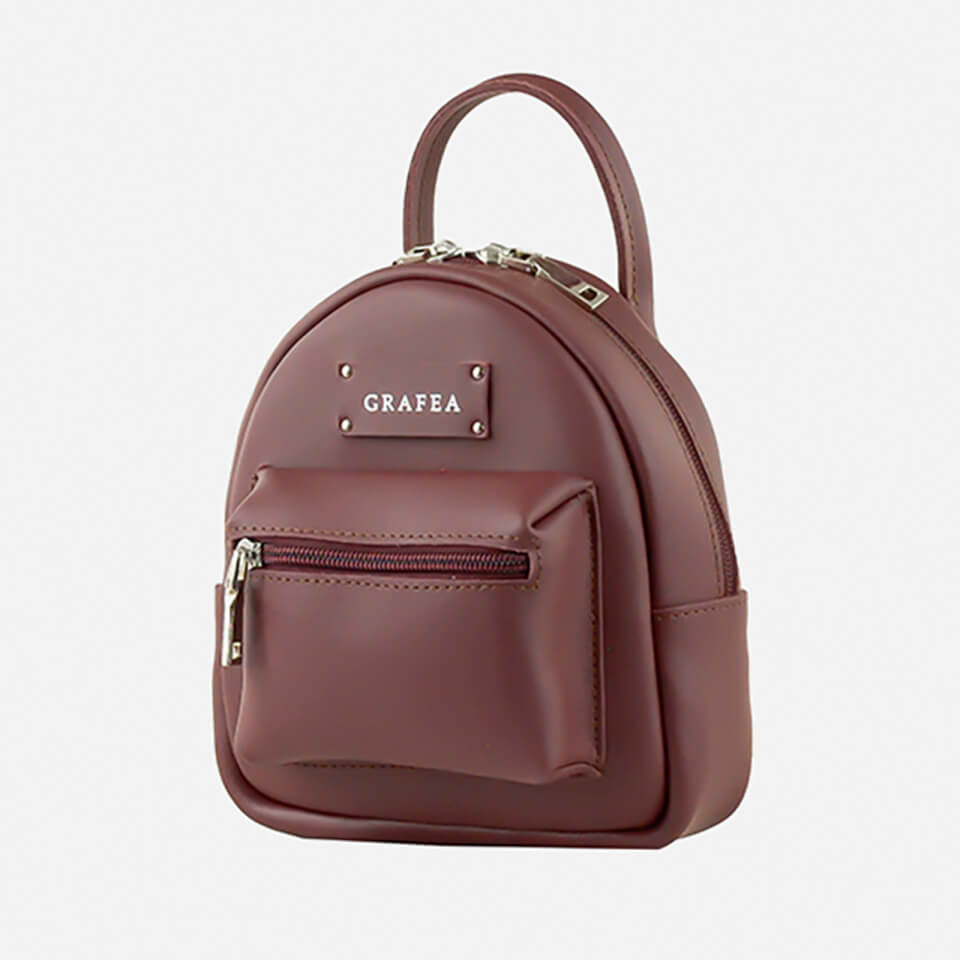 Grafea Women's Mini Zippy Backpack - Burgundy