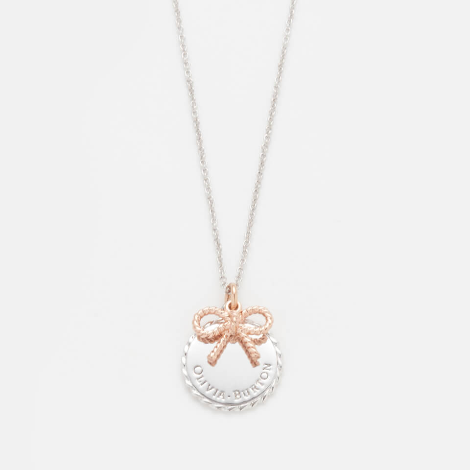 Olivia Burton Women's Coin and Bow Necklace - Rose Gold/Silver