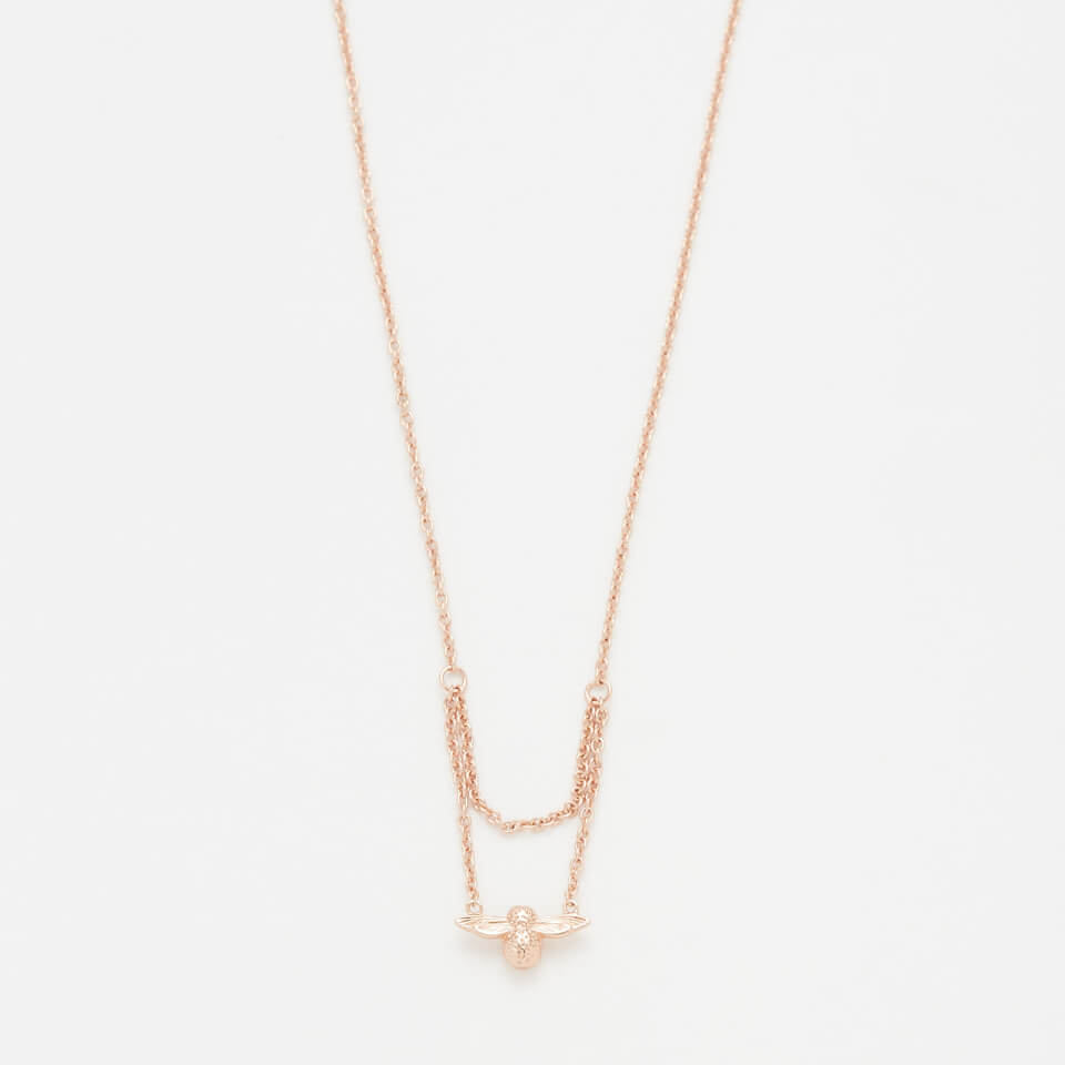 Olivia Burton Women's Moulded Bee Drop Necklace - Rose Gold