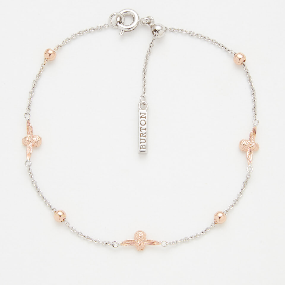 Olivia Burton Women's Moulded Bee and Ball Chain Bracelet - Silver and Rose Gold
