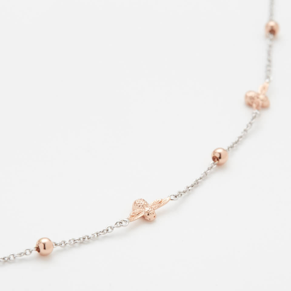 Olivia Burton Women's Moulded Bee and Ball Chain Bracelet - Silver and Rose Gold
