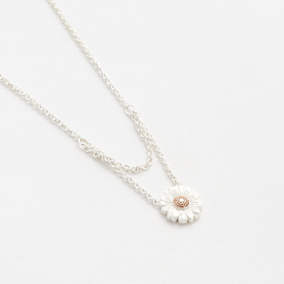 Olivia Burton Women's Daisy Drop Necklace - Silver and Rose Gold
