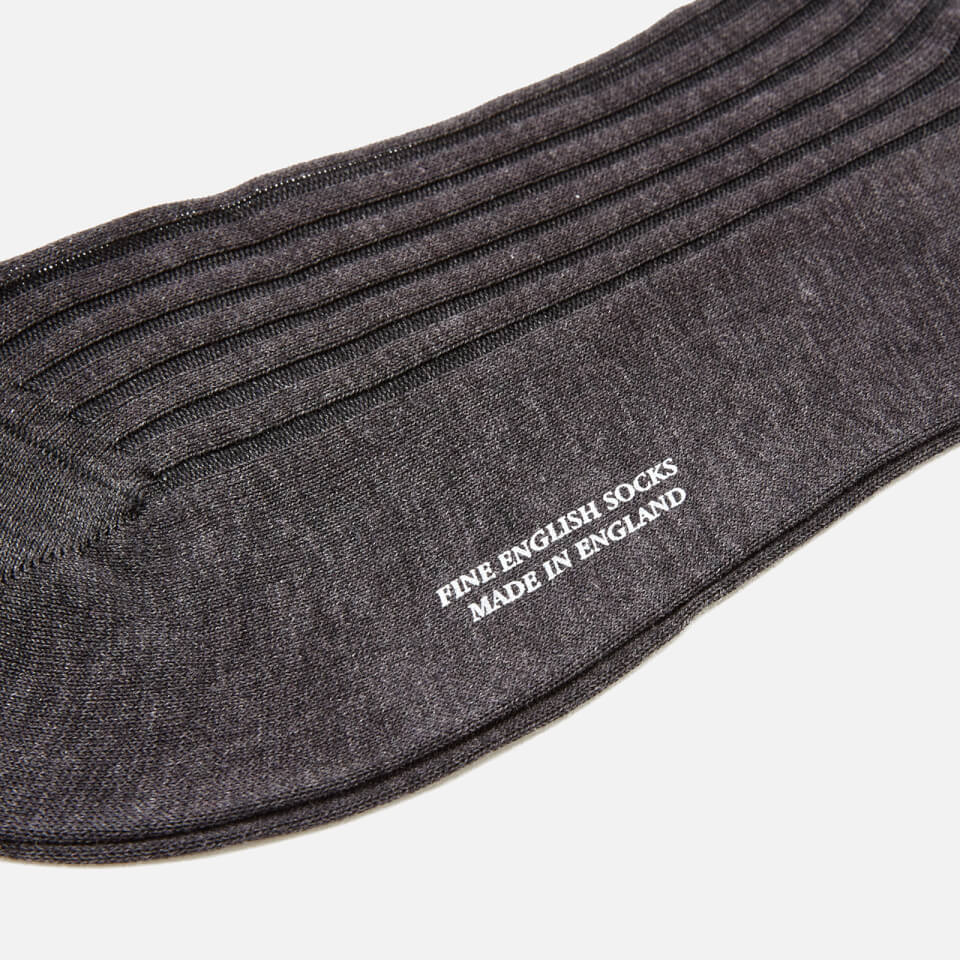 Pantherella Men's Danvers Classic Cotton Socks - Dark Grey