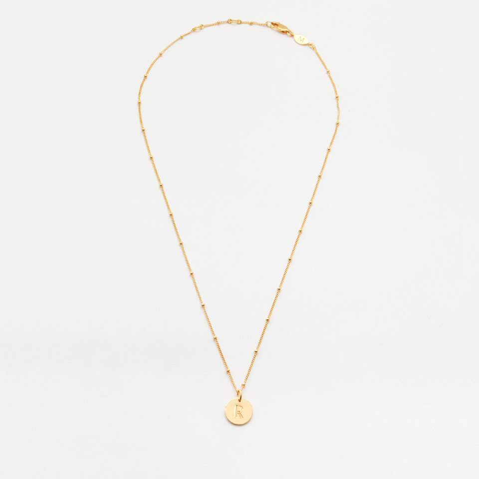 Missoma Women's 'R' Initial Necklace - Gold