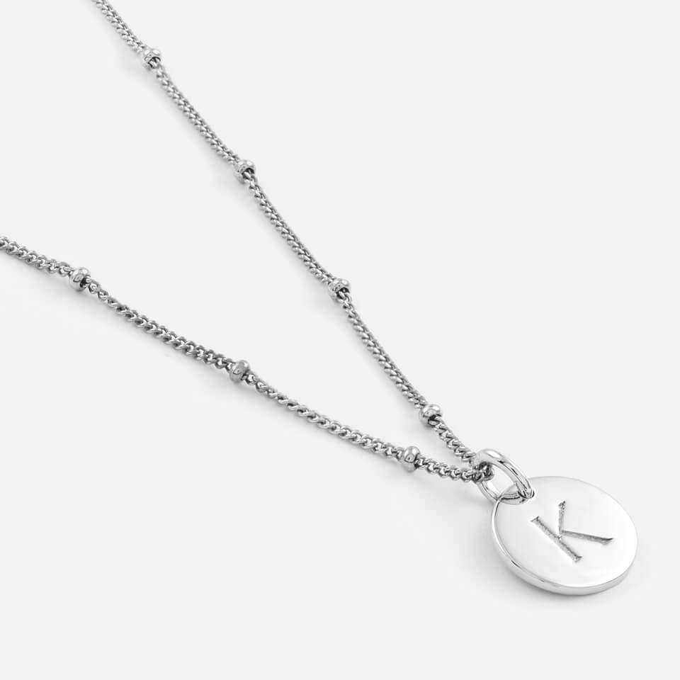 Missoma Women's Silver 'K' Initial Necklace - Silver