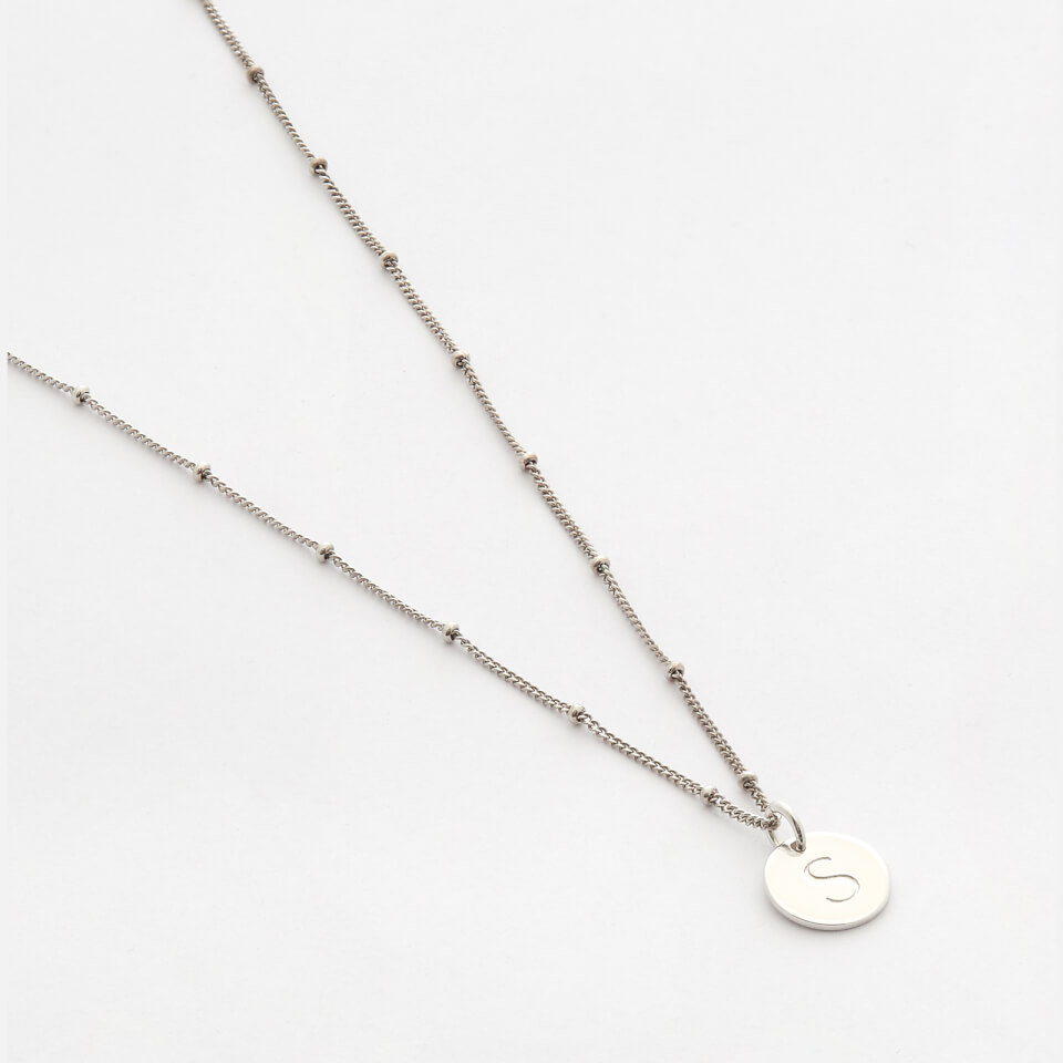 Missoma Women's Silver 'R' Initial Necklace - Sterling Silver