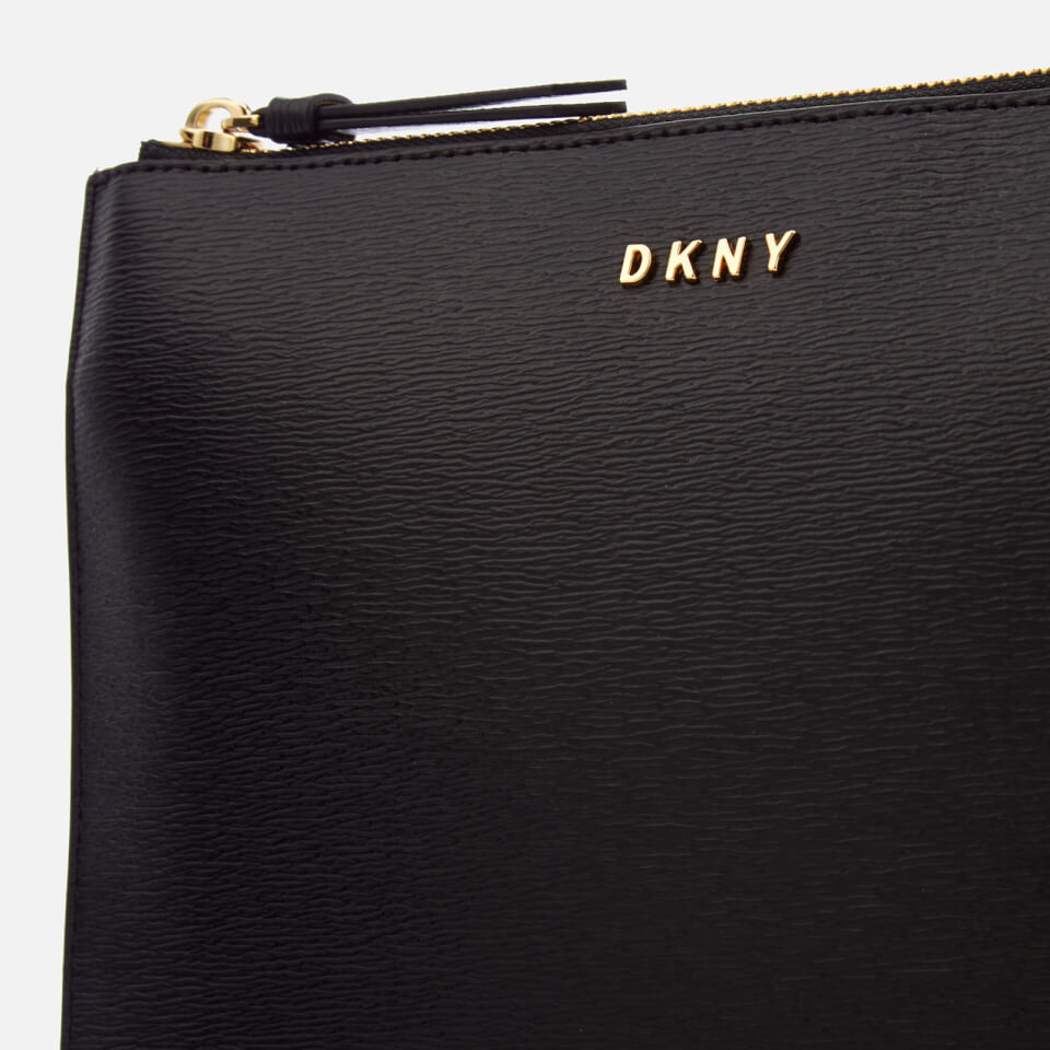 DKNY Women's Bryant Flat Top Zip Cross Body Bag - Black